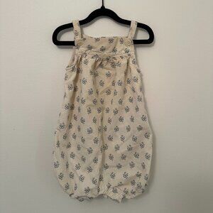 Baby Gap Corduroy Blue Floral Bubble Onesie Springy Spaghetti Straps